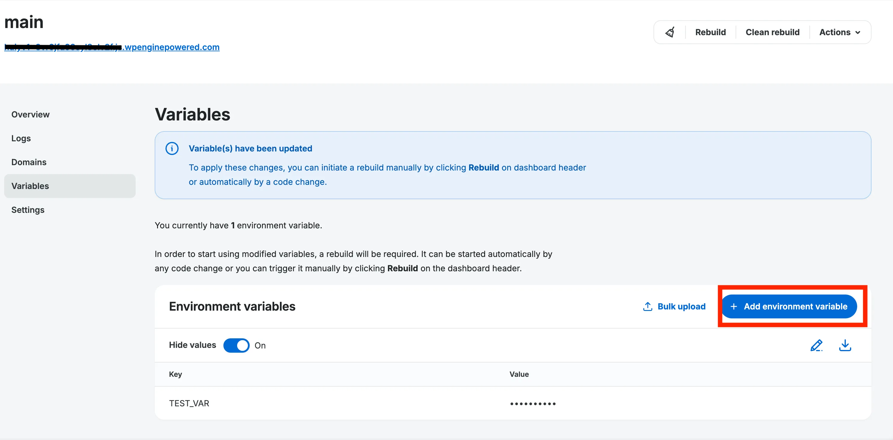 Add environment variable